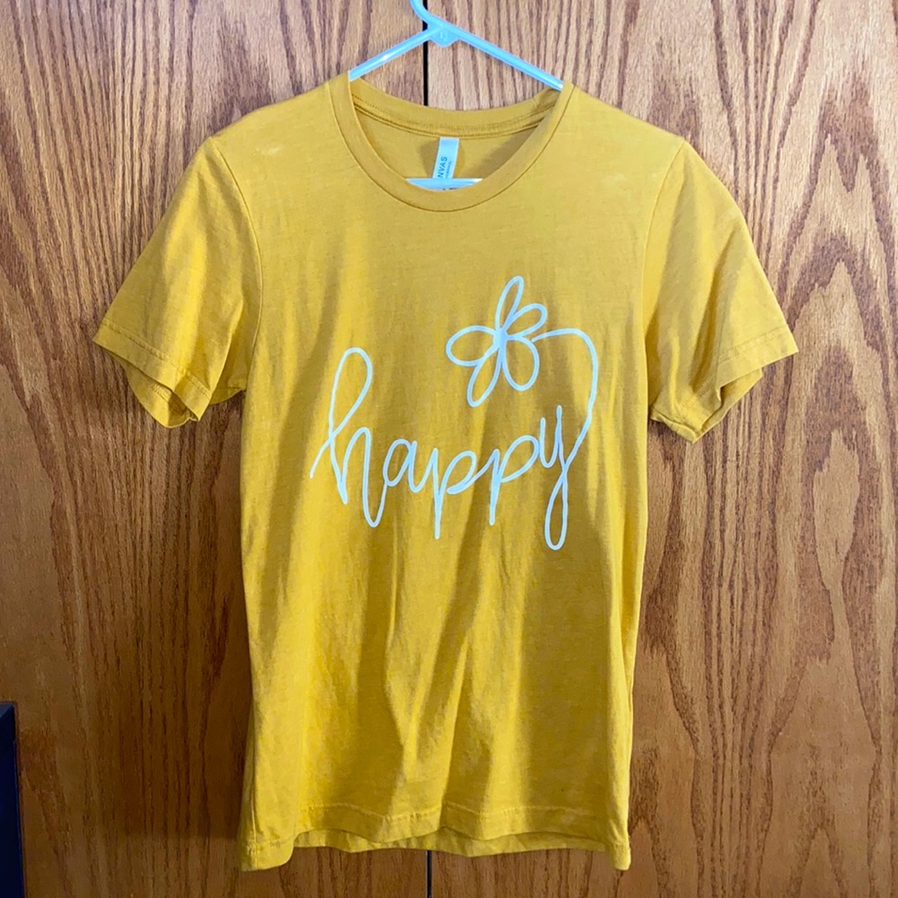 Yellow Canvas “happy” tee